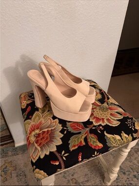 Blush Platform Slingback Heels
